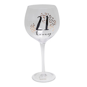Luxe Birthday Gin Glass - Zebra Blush