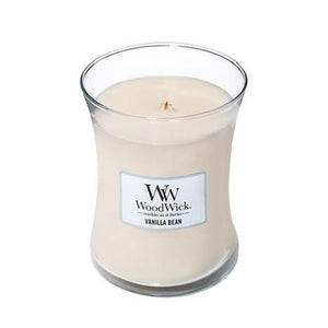 Vanilla Bean Woodwick Medium Candle - Zebra Blush