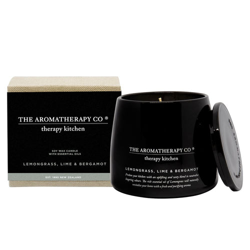 260g Therapy Kitchen Candle - Lemongrass, Lime & Bergamot - Zebra Blush