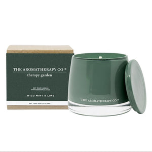 260g Therapy Garden Candle Wild Mint & Lime - Zebra Blush