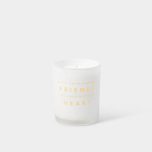 Friends Are Always Together At Heart' Candle Fresh Linen and White Lily