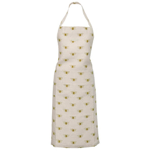 Adult Apron - Linen - Bees - Zebra Blush