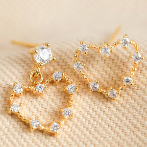 Mismatched Heart Crystal Earrings