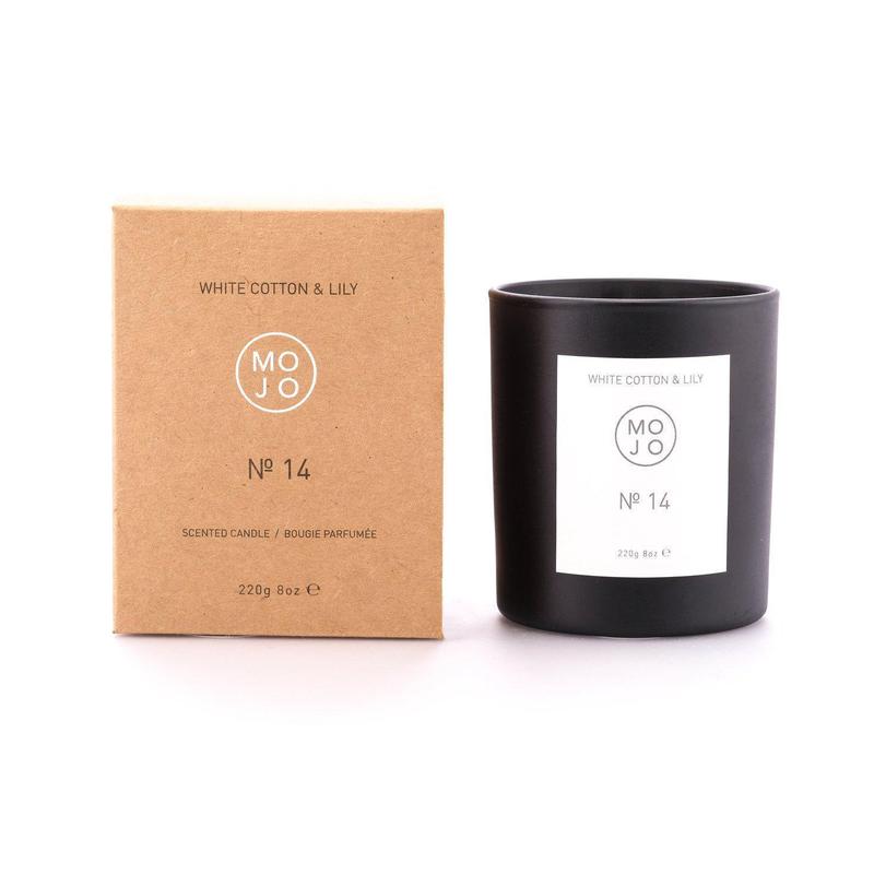 MOJO WHITE COTTON AND LILY CANDLE No. 14 - Zebra Blush