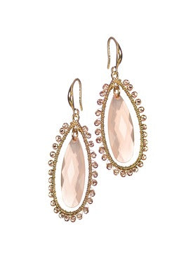 Crystal 'Laced' Frames W/Droplet - Gold/Pink - Zebra Blush