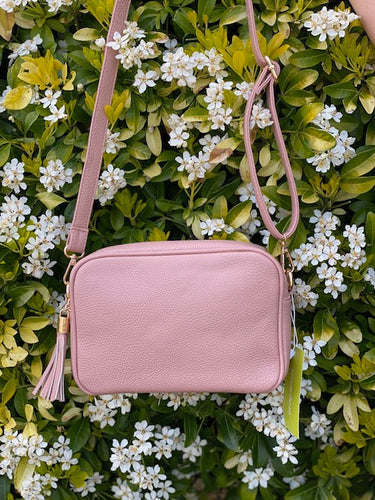 Cross Body Bag - Pink Single Zip - Zebra Blush