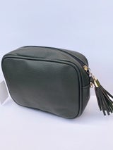 Cross Body Bag, Black Single Zip - Zebra Blush