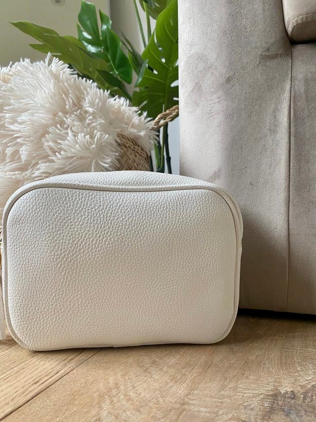 Cross Body Bag - White Single Zip