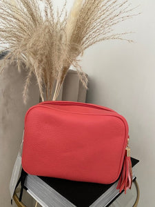 Cross Body Bag, Coral, Single Zip - Zebra Blush