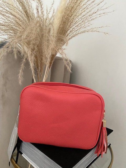 Cross Body Bag, Coral, Single Zip - Zebra Blush