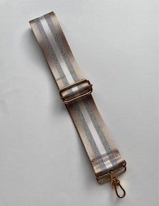 Taupe Silver Bag Strap - 023 - Zebra Blush