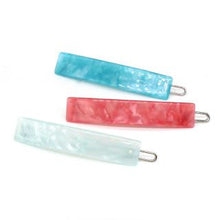 Load image into Gallery viewer, 3 PACK AQUA/CORAL MIX SHELL EFFECT HAIR SLIDES - Zebra Blush
