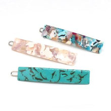 Load image into Gallery viewer, 3 PACK TURQOISE MIX SHELL EFFECT HAIR SLIDES - Zebra Blush
