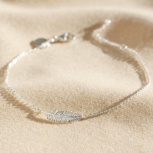 Load image into Gallery viewer, Delicate Sterling Silver Feather Bracelet
