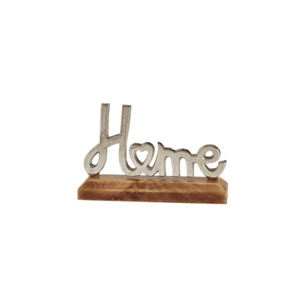 Silvered metal Home on base - Zebra Blush