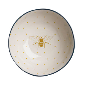 Nibbles Bowl - Stoneware - Bees - Zebra Blush