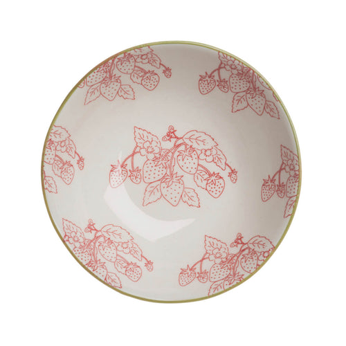 Nibbles Bowl - Stoneware - Strawberries - Zebra Blush