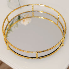Load image into Gallery viewer, Estella Gold Metal Mirrored Tray - Zebra Blush
