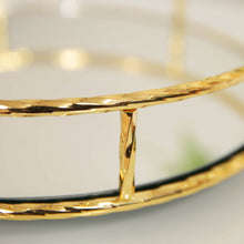 Load image into Gallery viewer, Estella Gold Metal Mirrored Tray - Zebra Blush
