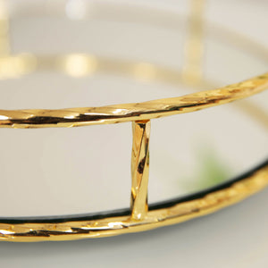 Estella Gold Metal Mirrored Tray - Zebra Blush