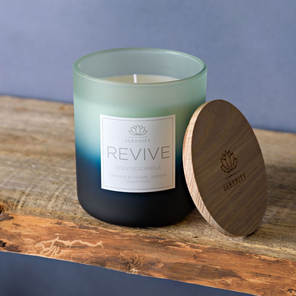 Serenity Revive Candle 270g Orange Blossom,Jasmine & Saffron - Zebra Blush