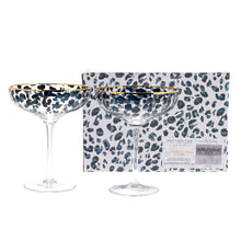 Load image into Gallery viewer, Frida Set of 2 Leopard Print Cocktail Glasses - Zebra Blush
