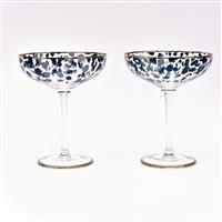 Frida Set of 2 Leopard Print Cocktail Glasses - Zebra Blush