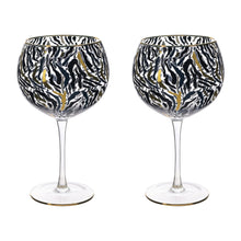 Load image into Gallery viewer, Frida Set of 2 Zebra Print Gin Glasses
