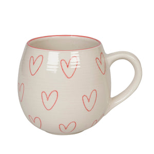 Mug - Stoneware - Patterned - Hearts