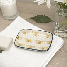 Load image into Gallery viewer, Stoneware Soap Dish - Bees - Zebra Blush
