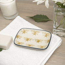 Load image into Gallery viewer, Stoneware Soap Dish - Bees - Zebra Blush
