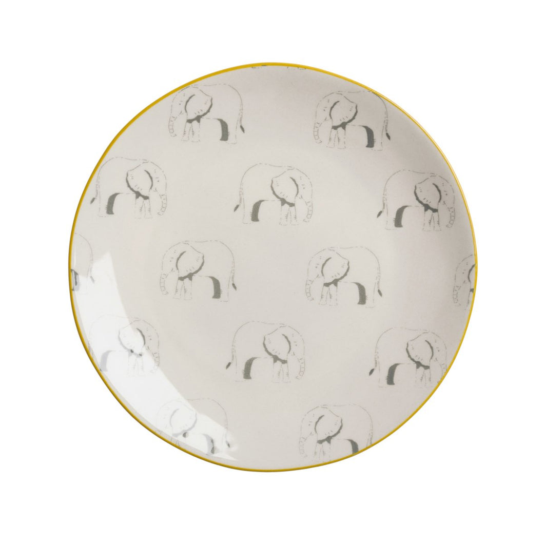 Side Plate - Stoneware - ZSL - Elephant - Zebra Blush