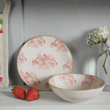 Load image into Gallery viewer, Nibbles Bowl - Stoneware - Strawberries - Zebra Blush
