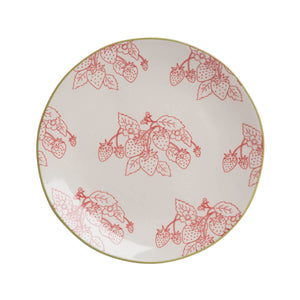 Side Plate - Stoneware - Strawberries - Zebra Blush