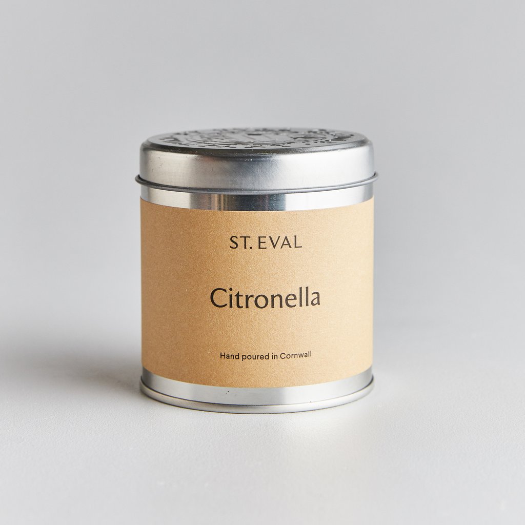 Citronella Scented Tin Candle - Zebra Blush