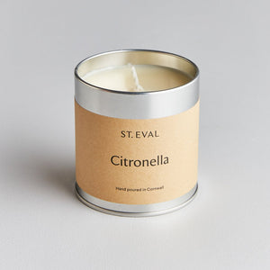 Citronella Scented Tin Candle - Zebra Blush