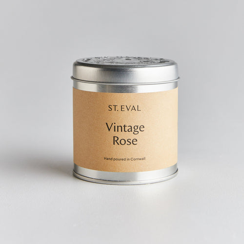 Vintage Rose Scented Tin Candle - Zebra Blush