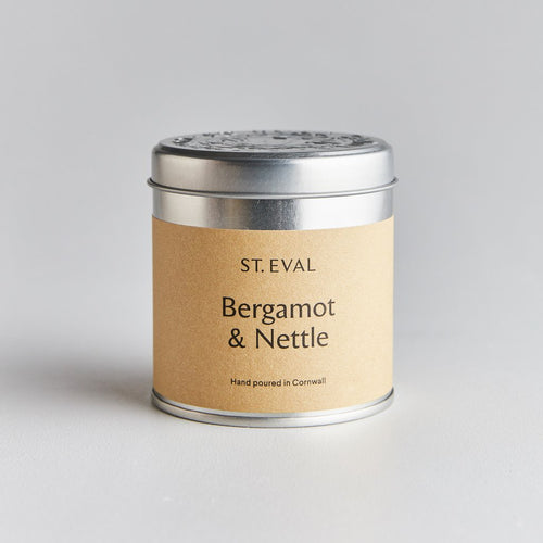 Bergamot & Nettle Scented Tin Candle - Zebra Blush