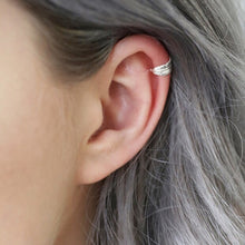 Load image into Gallery viewer, Tiny Sterling Silver Feather Ear Cuff
