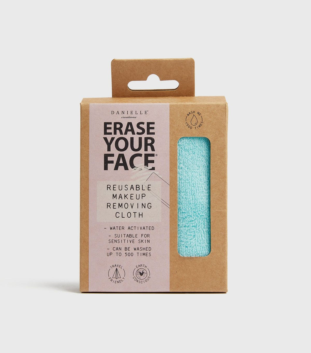 Erase Your Face Reusable Makeup Removing Cloth-Aqua - Zebra Blush