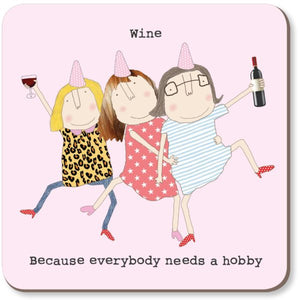"Wine Hobby" Coaster - Zebra Blush